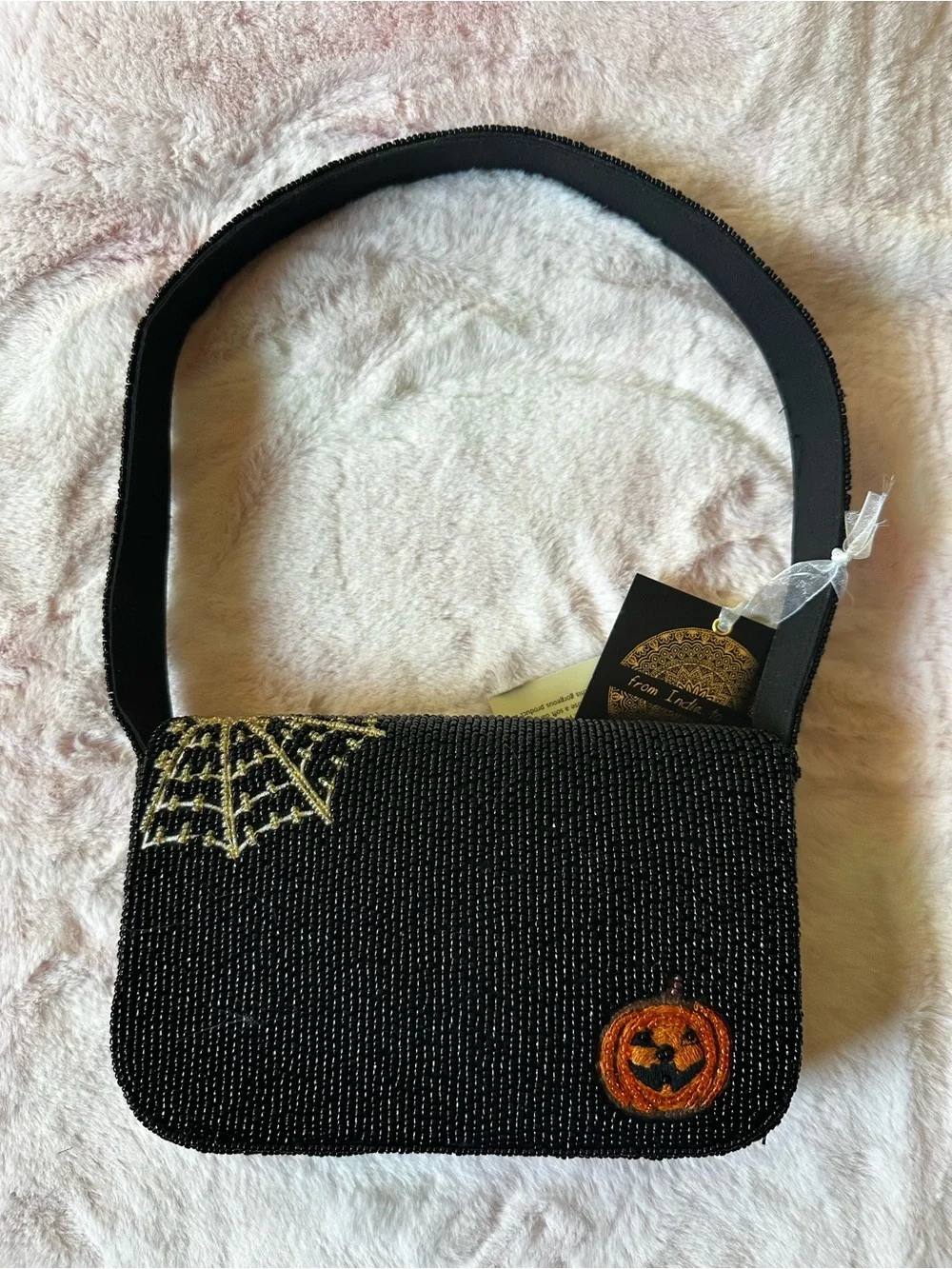 Dogs in Halloween Costumes Beaded Shoulder Bag Purse NWT